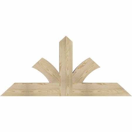 Ekena Millwork Richland Rough Sawn Timber Gable Bracket, Douglas Fir, 60"W x 27"H x 4"D x 6"F, 11/12 Pitch GBW060X27X0406RIC00RDF